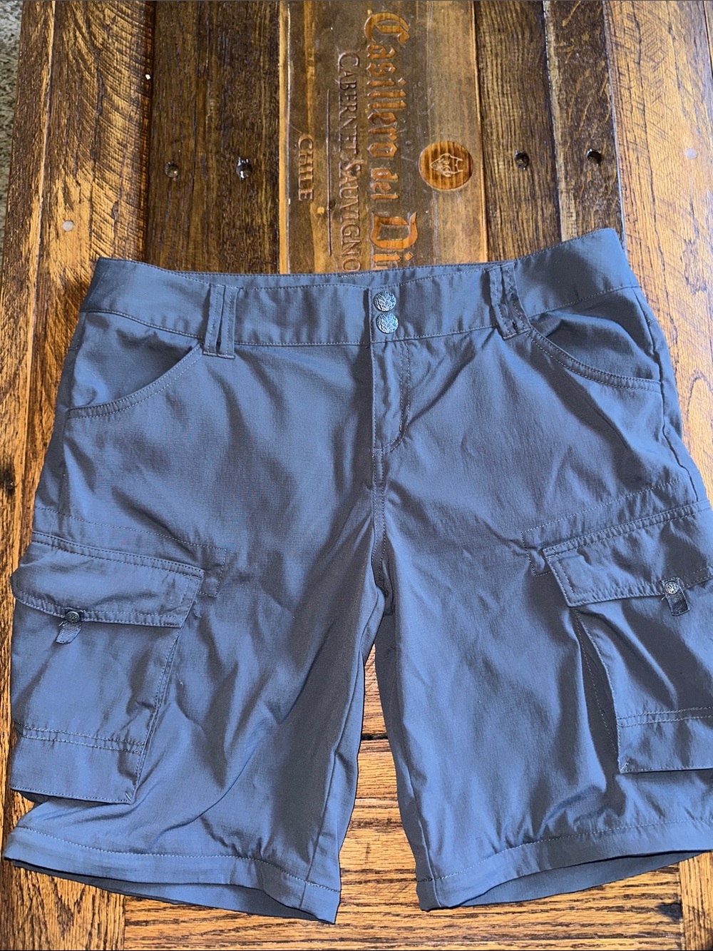 Prana Women's Slate Blue Cargo Shorts with Multiple Pockets